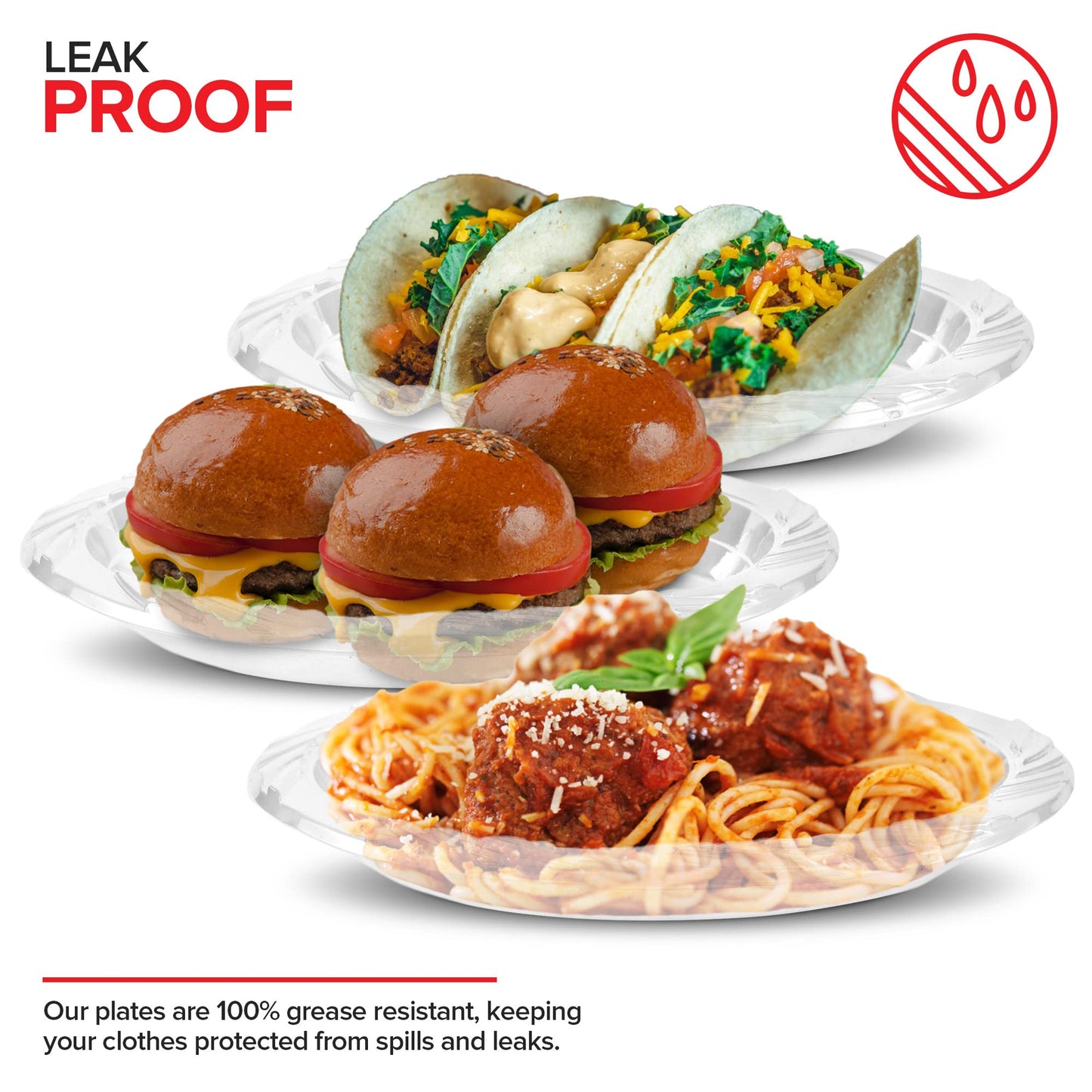 Stock Your Home 240-Count, 7 Inch Clear Plastic Plates, Flexible, Disposable Heavy Duty Party Dinner Plate, for Wedding Reception, Holiday Parties