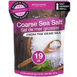 Aromasong 100% Natural Sea Salt Bulk Food Grade 19 Lb, Coarse Grain, Large Resealable Bag, Pure Gluten Free Unrefined Dead Sea Salt - Grinder Refill