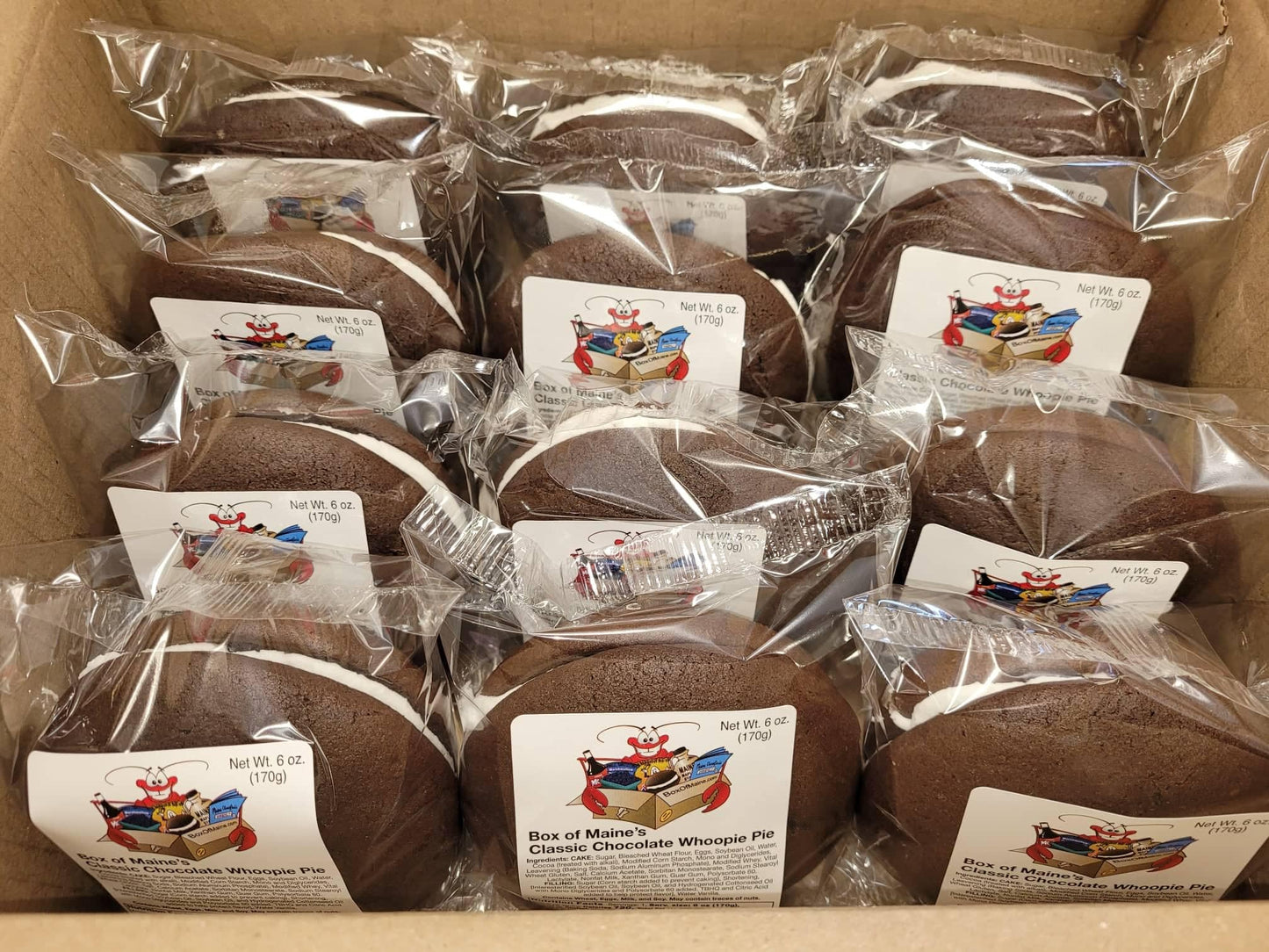 Box of Maine Made Classic Whoopie Pies - Chocolate, 8 Count