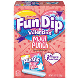 Lik-M-Aid Fun Dip Valentines Day Candy Friendship Exchange Maui Punch, 10.32 oz, 24 Pouches