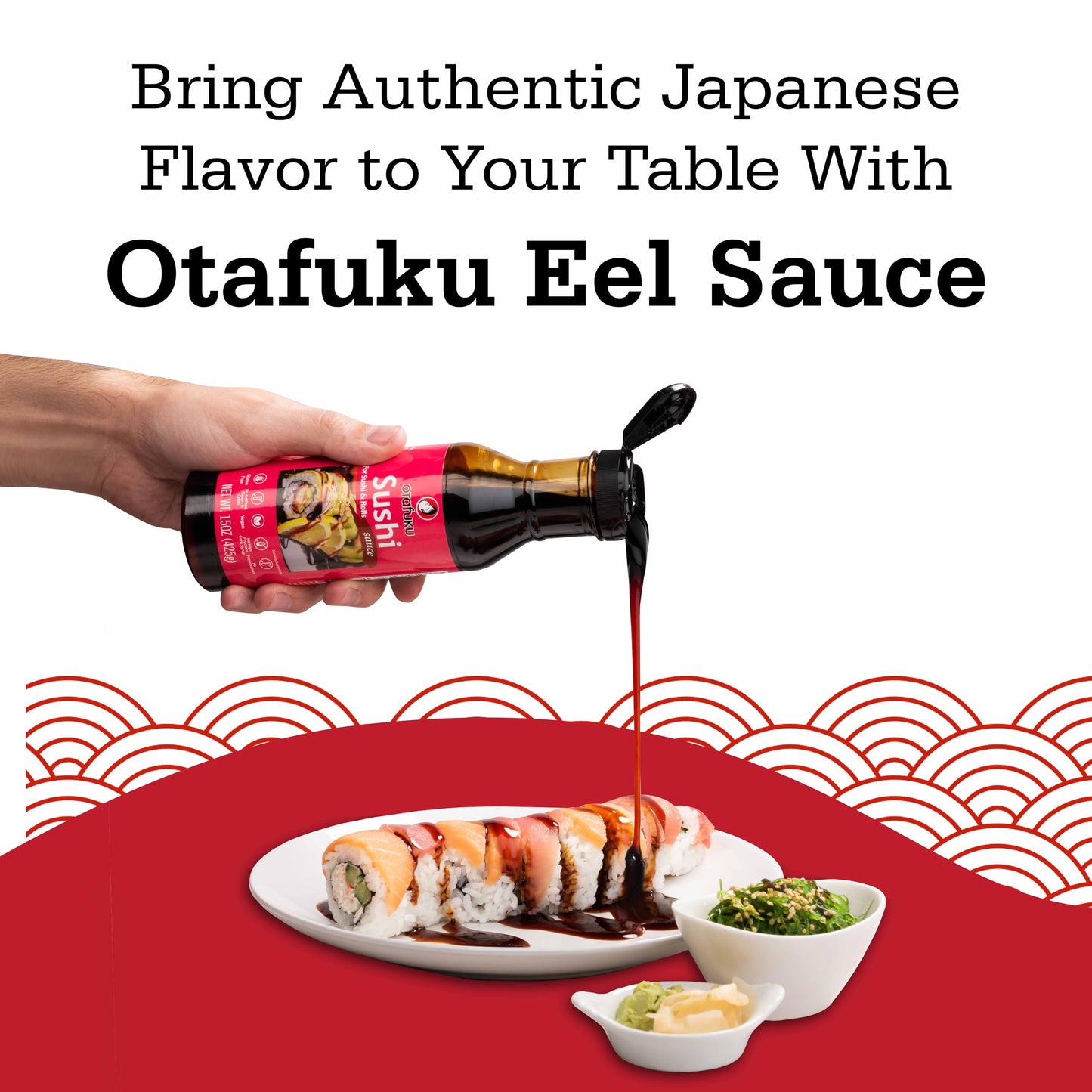 Otafuku Sushi Eel Sauce for Sushi Rolls, Japanese Unagi Sauce Gluten Free, 15 Oz