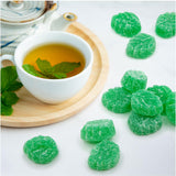Spearmint Leaves Candy -Green Candy - 2 Pound Bulk Bag - Spearmint Candies with Soft Chewy Texture - Mint Jelly - Green Gummies - Classic Leaf Shaped