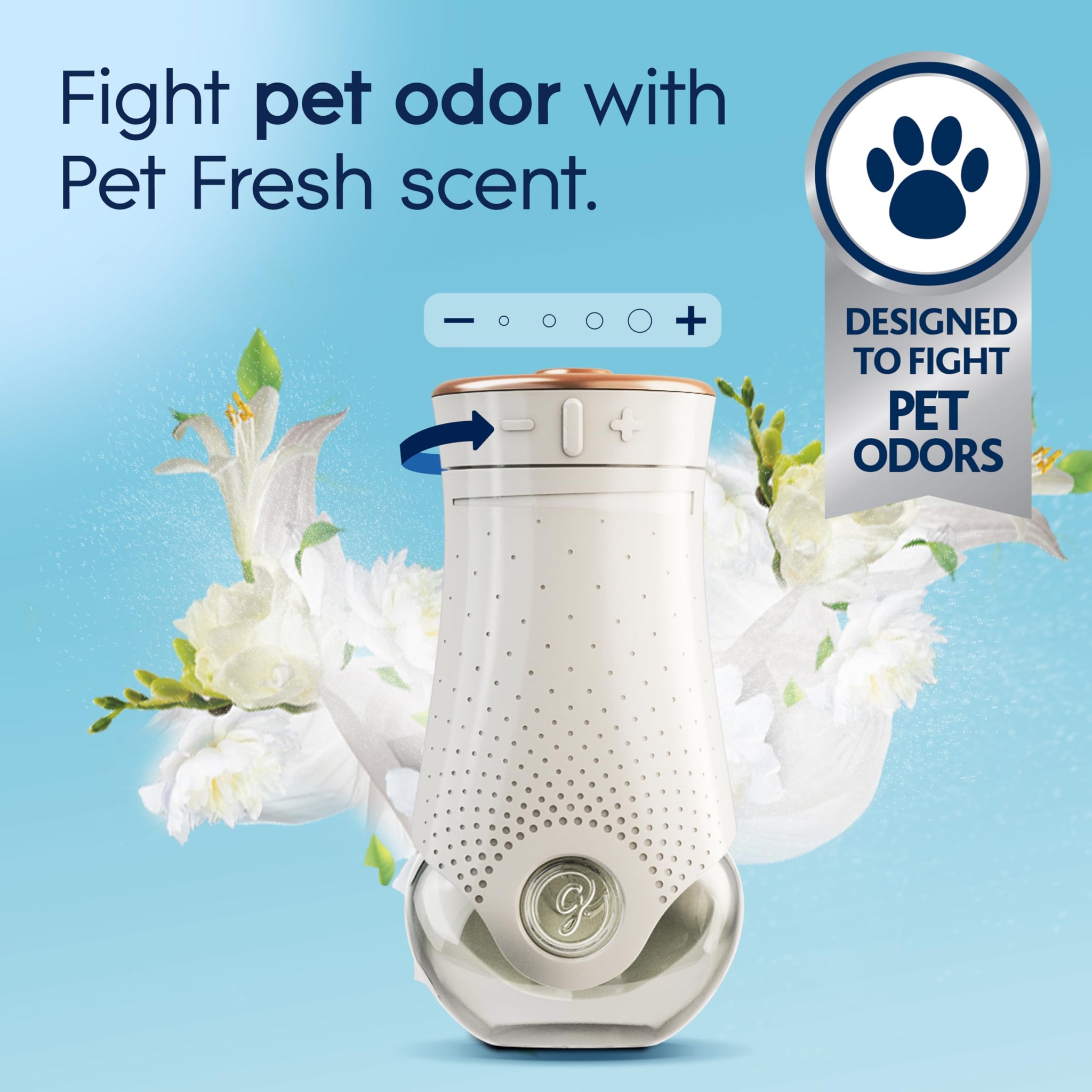 Glade PlugIns Refills Air Freshener Starter Kit, Pet Fresh Scent, Scented and Essential Oils for Home and Bathroom, 0.67 Fl Oz, 1 Warmer + 2 Refills