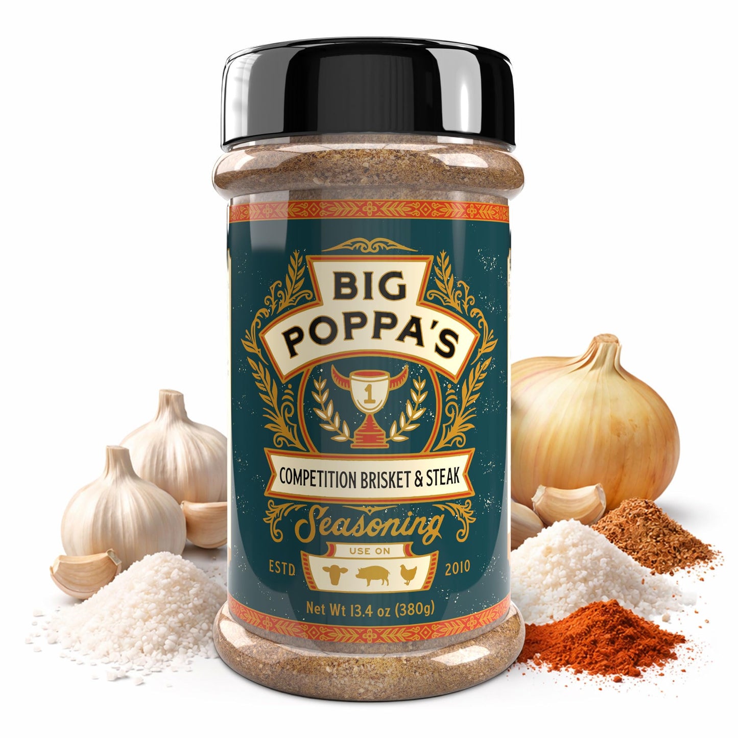 Big Poppa’s Competition Brisket & Steak Rub - Beef Seasoning for Brisket & Burgers - Bold Savory Flavor with Smoked Sea Salt & Natural Roast Beef