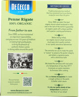 De Cecco Pasta Organic Penne Rigate, 12 Ounce (Pack of 1) (2409474041)