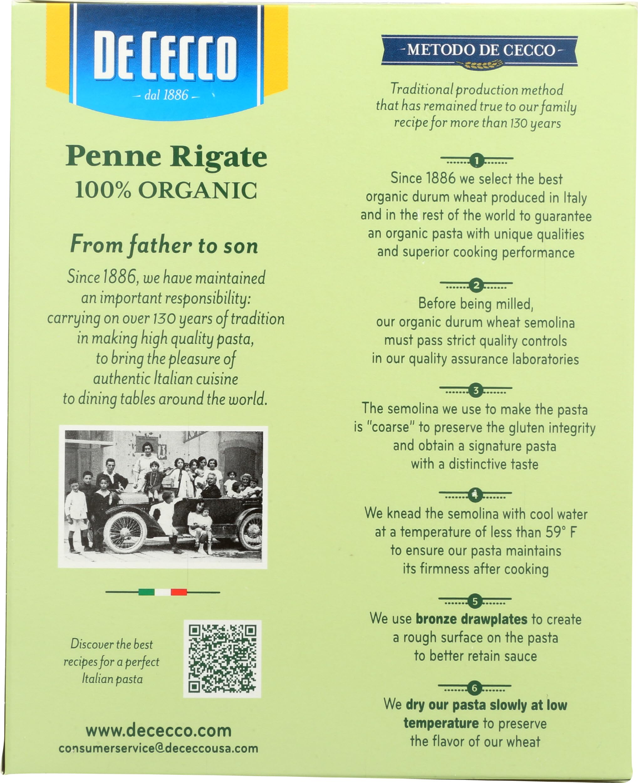 De Cecco Pasta Organic Penne Rigate, 12 Ounce (Pack of 1) (2409474041)