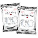 Personalized Coffee Bags, The Perfect Blend Kissing Mugs Wedding Favors (Set of 24)