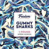 Blue Raspberry Gummy Sharks 1 Pound Bag Soft Chewy Shark Gummy Candy, Blue Candy Sharks for Parties, Ocean-Theme Snacks, Sour Gummies Lovers, and More