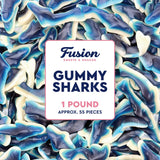 Blue Raspberry Gummy Sharks 1 Pound Bag Soft Chewy Shark Gummy Candy, Blue Candy Sharks for Parties, Ocean-Theme Snacks, Sour Gummies Lovers, and More