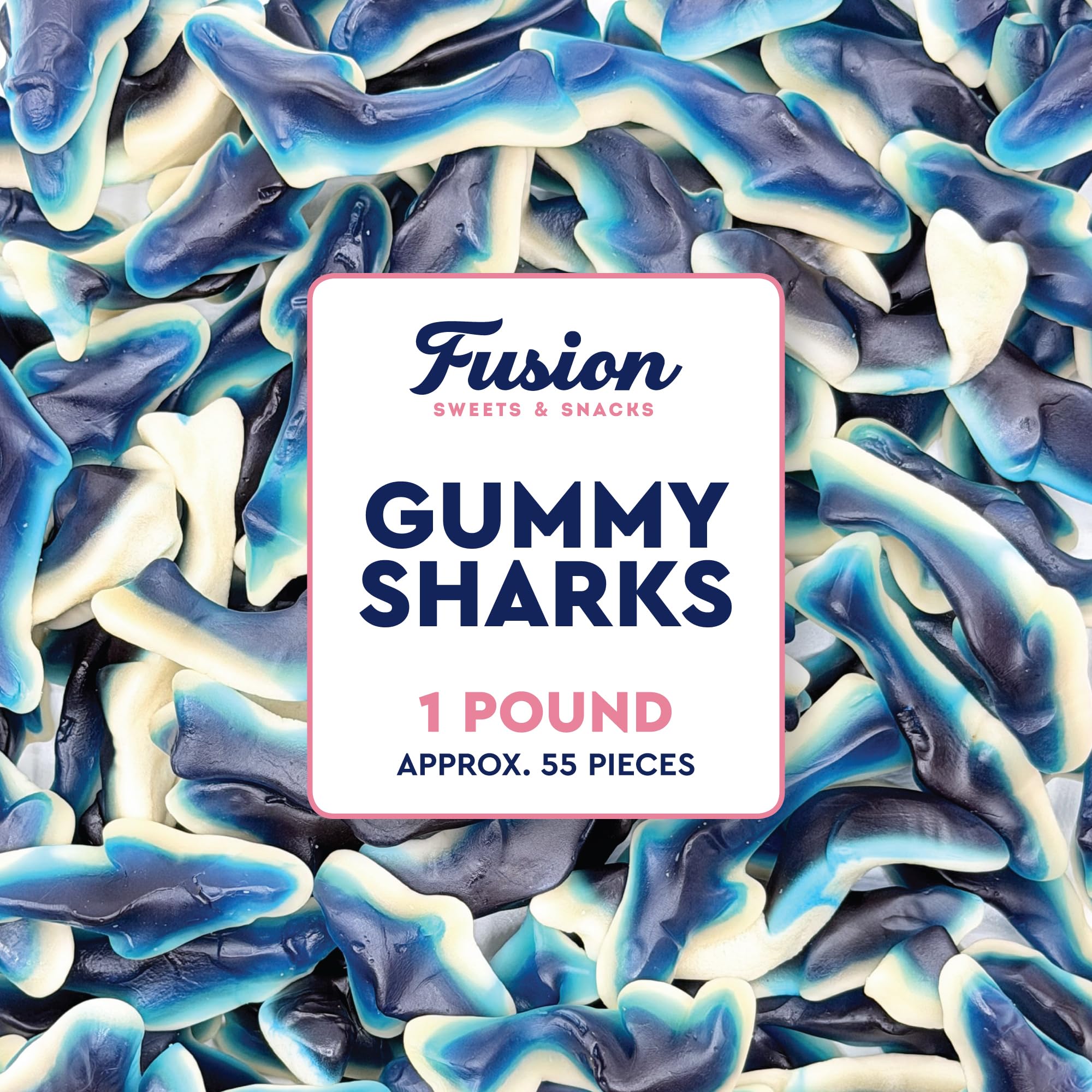 Blue Raspberry Gummy Sharks 1 Pound Bag Soft Chewy Shark Gummy Candy, Blue Candy Sharks for Parties, Ocean-Theme Snacks, Sour Gummies Lovers, and More