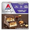 Atkins Endulge Caramel Nut Chew Bar, Dessert Favorite, 1g Sugar, Good Source of Fiber, 5 Count