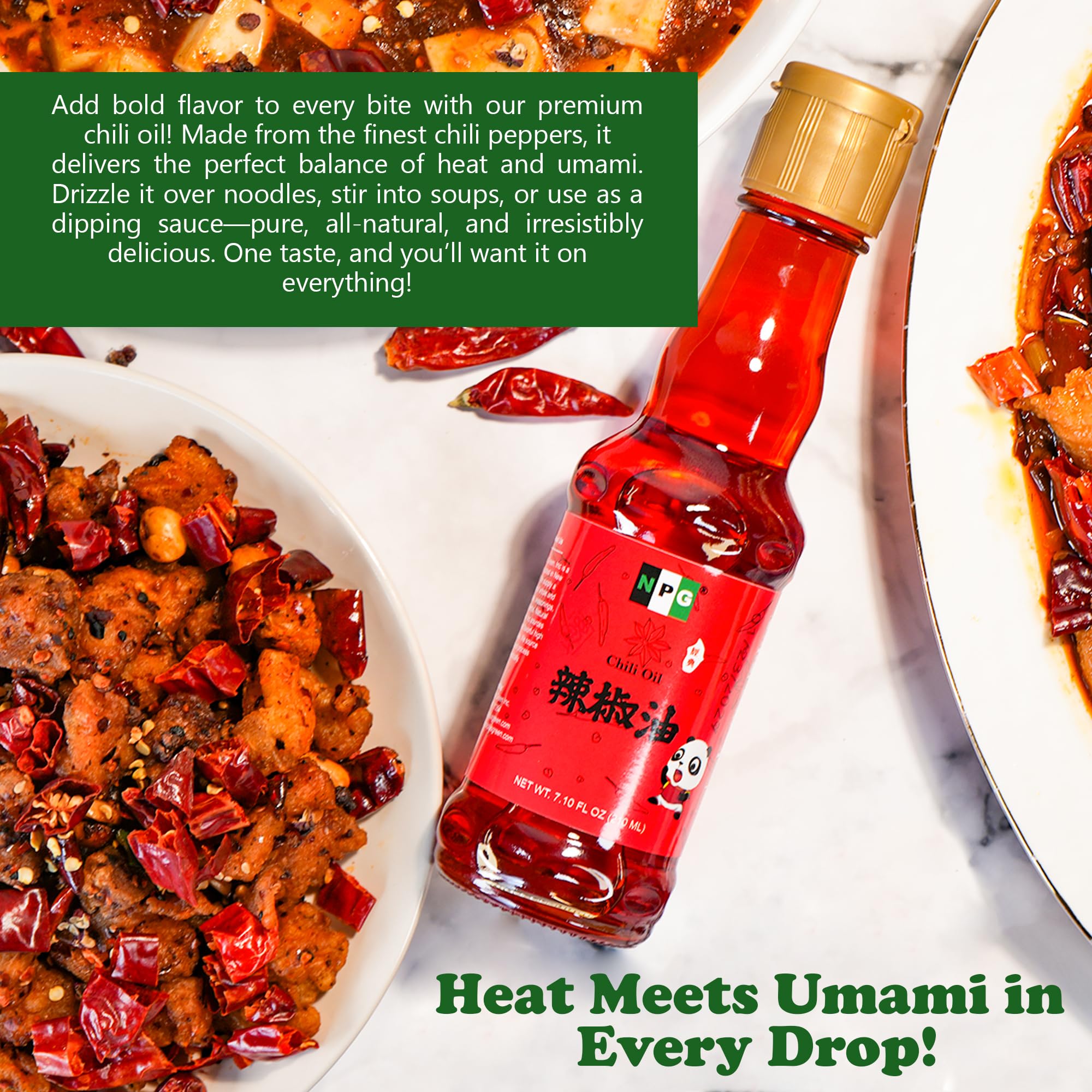 NPG Szechuan Chili Oil 7.1 fl oz, Mild Heat, Infused Chili Pepper Oil