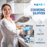 Hand-E Disposable Blue Nitrile Gloves Medium - 100 Count - Kitchen Gloves - Powder Free, Latex Free Medical Exam Gloves with Textured Grip Fingertips