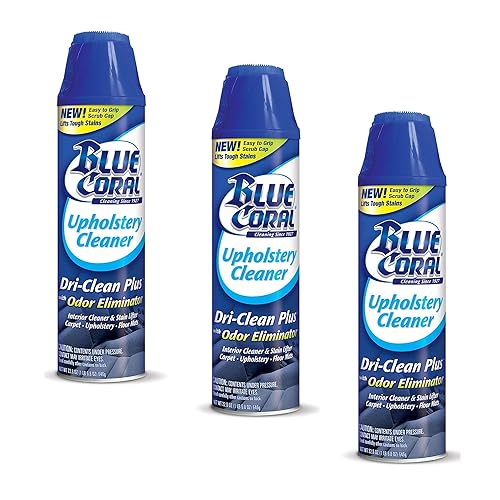 Blue Coral DC22 Upholstery Cleaner Dri-Clean Plus with Odor Eliminator, 22.8 oz. Aerosol (Pack of 3)