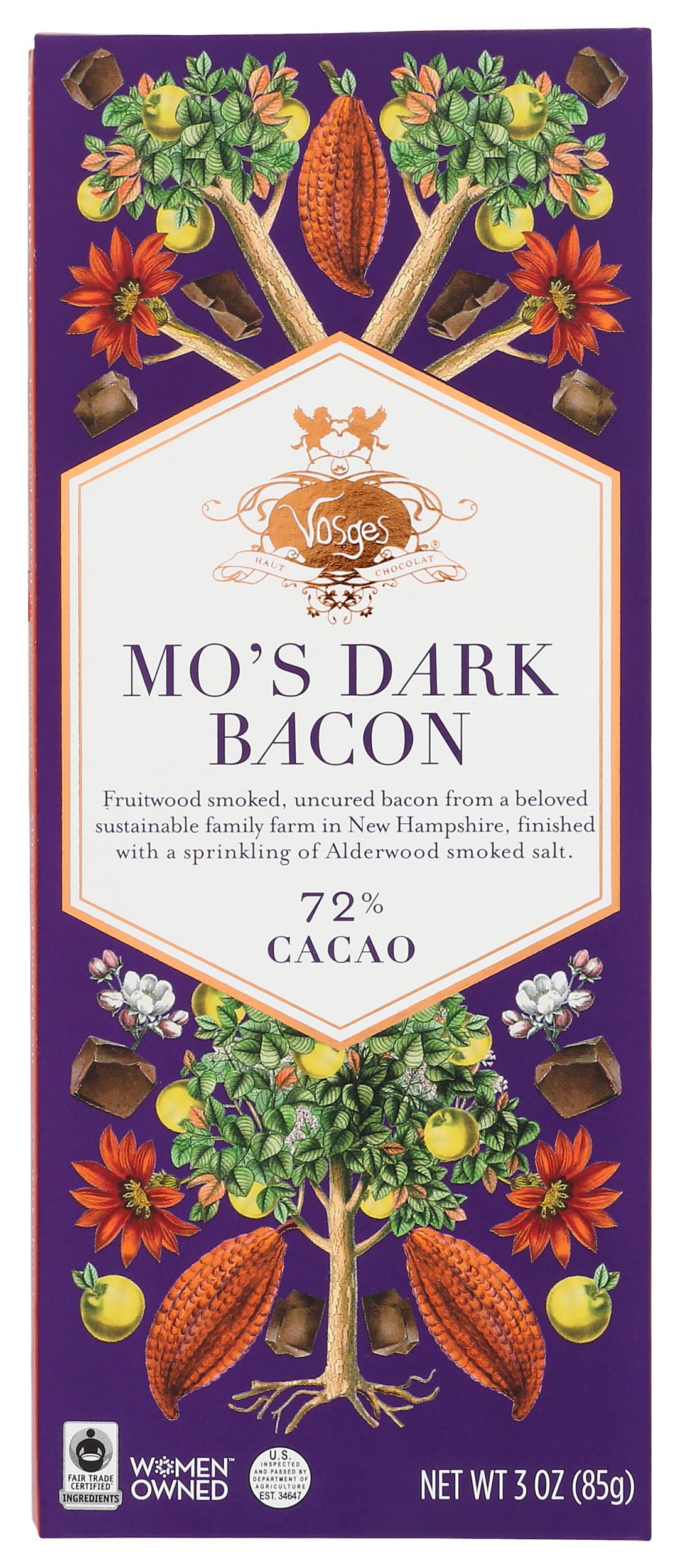 Vosges Haut-Chocolat Mo's Dark Chocolate Bacon Bar, 3oz