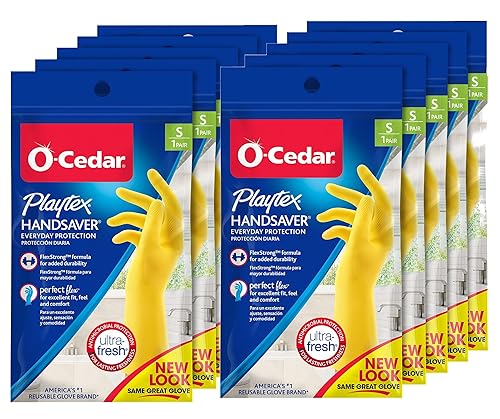 PLAYTEX HandSaver Rubber Gloves for Kitchen and Household Cleaning Small (Pack of 10)