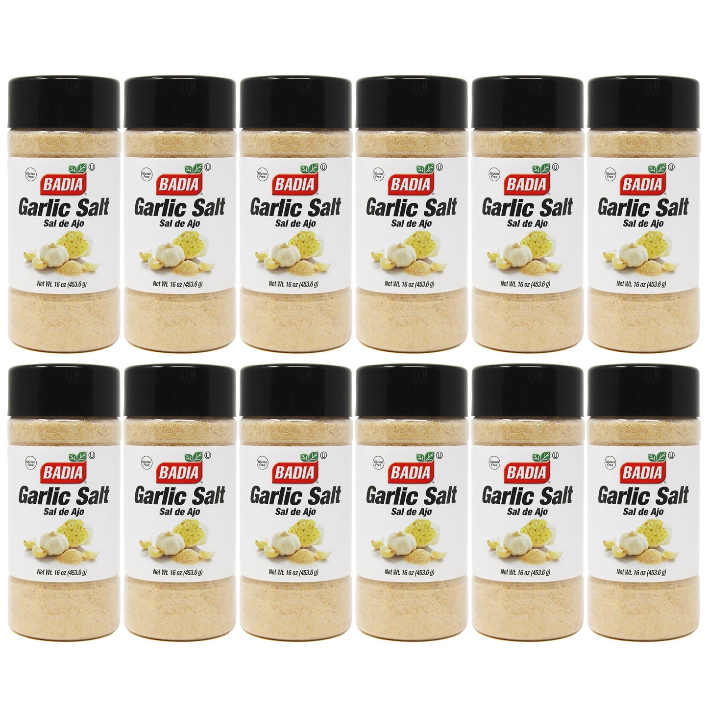 Badia Garlic Salt, 16 Ounce (Pack of 12)