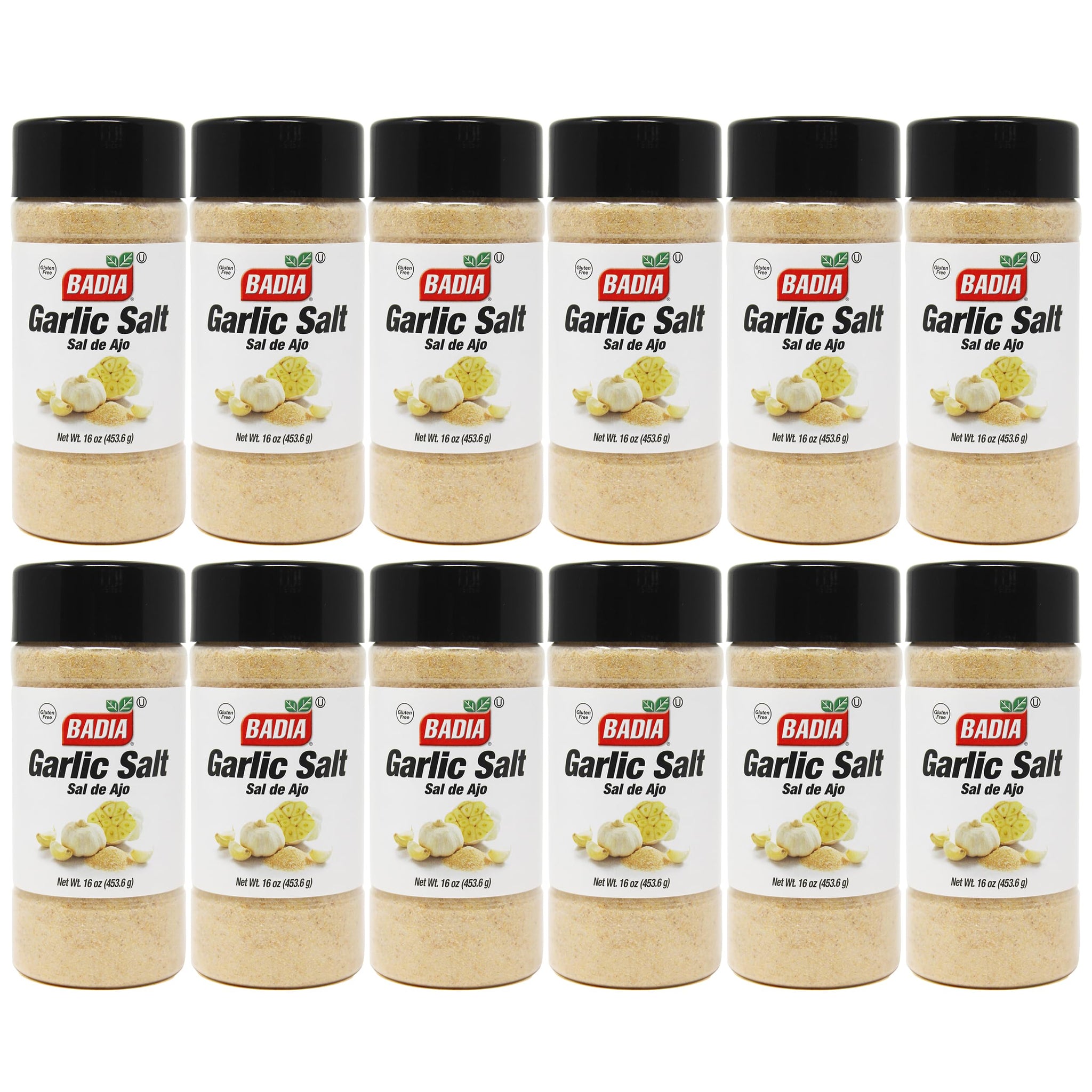 Badia Garlic Salt, 16 Ounce (Pack of 12)