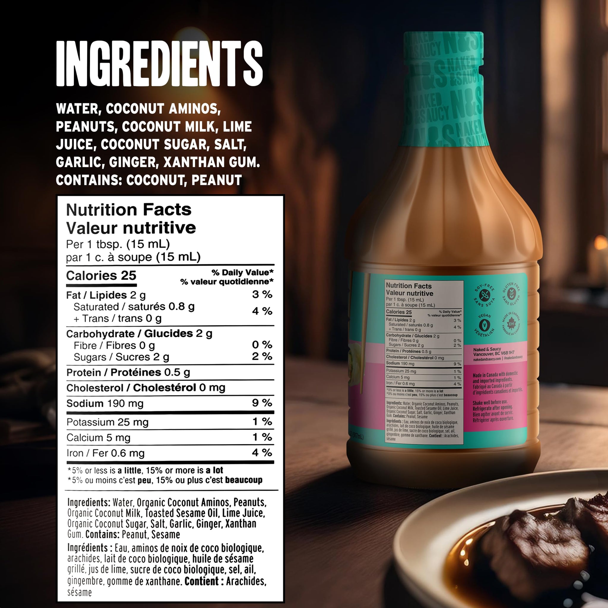Naked & Saucy Low Sugar Peanut Sauce and Dressing, 31 fl oz