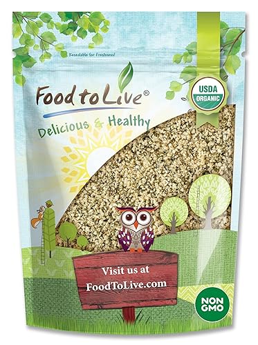 Food to Live Organic Hemp Seeds, 8 Ounces - Non-GMO Raw Hearts, Hulled, Shelled, Kosher, Vegan, Bulk, Low Carb, Low Sodium, Good Source of Protein
