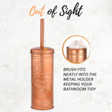 Autumn Alley Copper Toilet Bowl Brush and Holder, Covered Bathroom Toilet Brush for Modern Farmhouse Bathroom Decor, Standing Rustic Toilet Bowl Brush