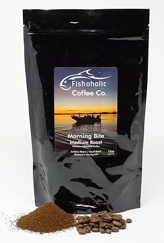 Fishoholic COFFEE CO. - "Morning Bite" Medium Roast Ground Coffee - Small Batch Arabica Beans - Roasted in the PNW