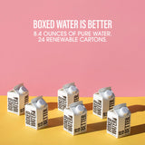 Mini Boxed Water (8.4 oz., 24 Pack) - Better Than Premium Plastic Purified Drinking Water in Plant-Based Cartons, BPA-Free, Refillable Cartons