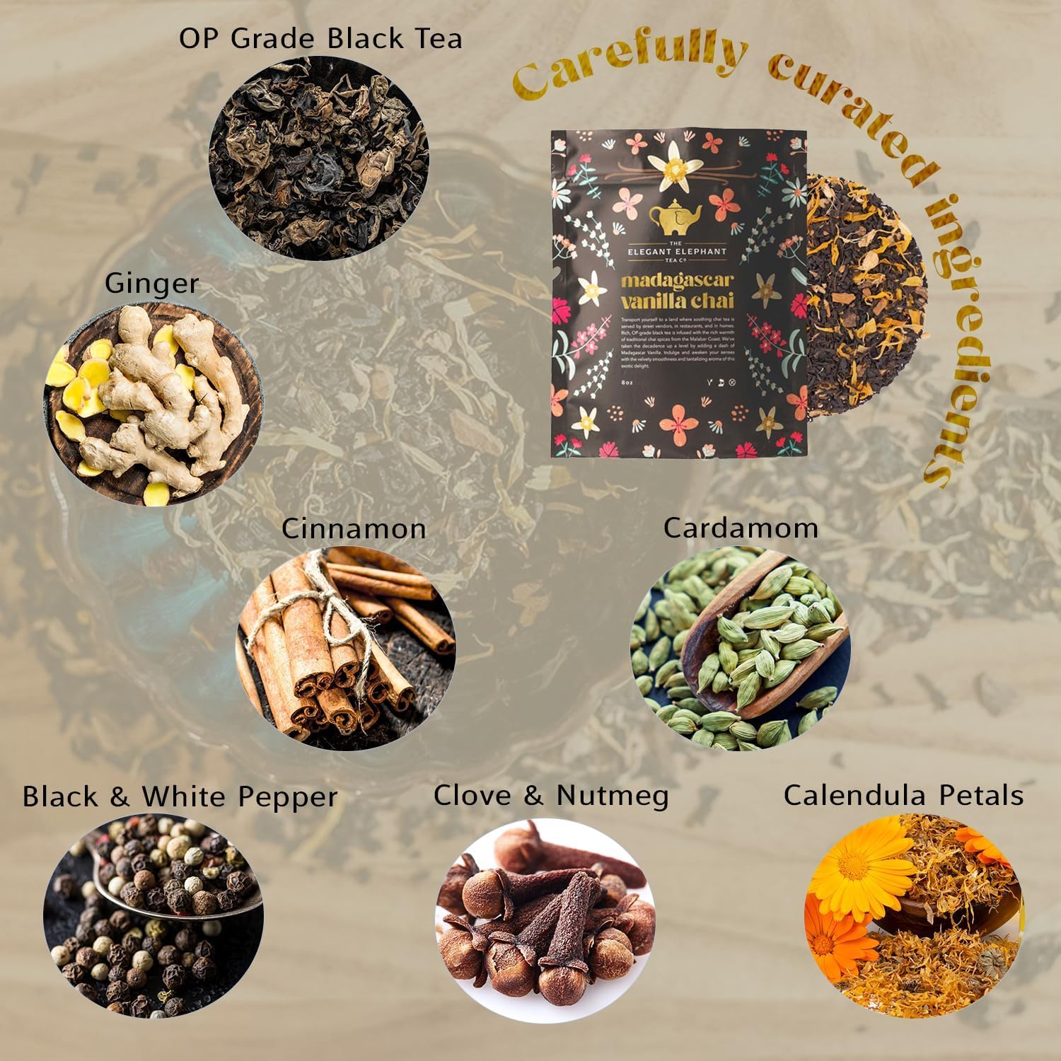 Madagascar Vanilla Chai Tea, Organic Loose Leaf Chai Tea - Black Tea with Chai Spice Blend - Great Hot or Iced Chai Latte - 8 oz Resealable Bag (Makes
