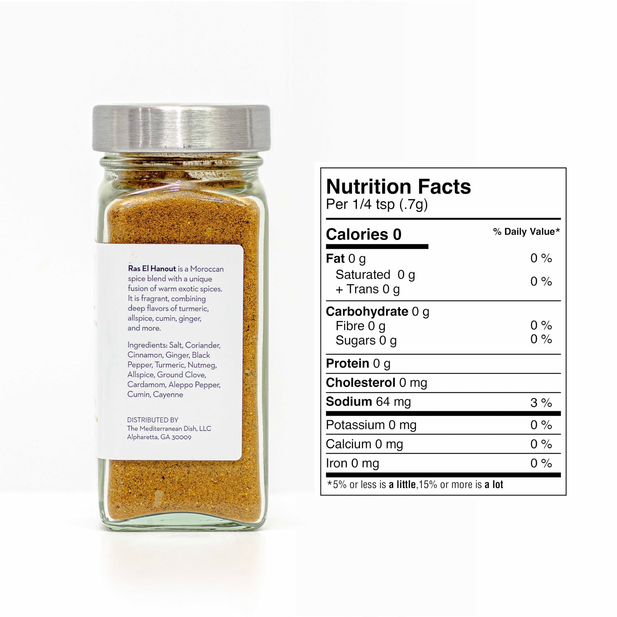 The Mediterranean Dish Ras El Hanout - Warm, Exotic, Sweet and Savory Blend for Cooking and Grilling - Gourmet Chef Essential - North African