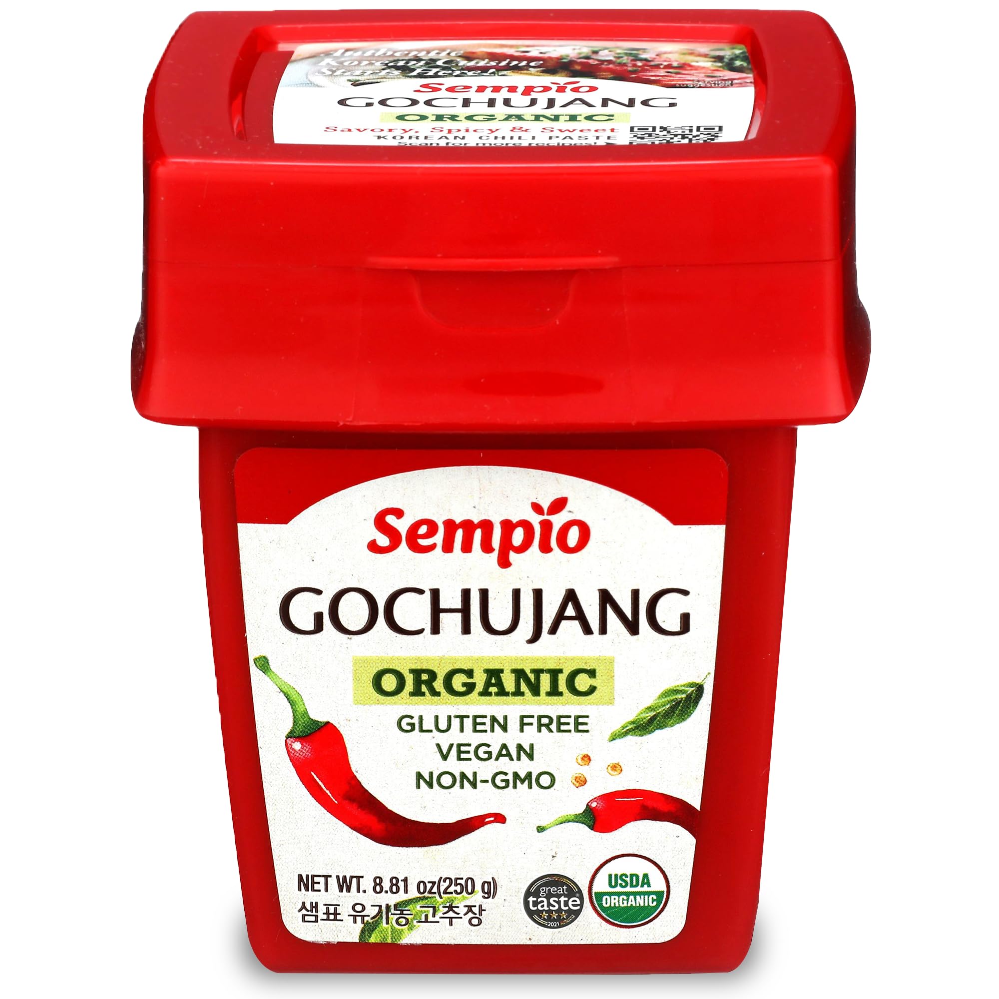 Sempio Gochujang Vegan Korean Red Chili Pepper Paste - Organic Gluten Free: Sweet Spicy Savory Paste, Traditional Fermented Condiment for Cooking