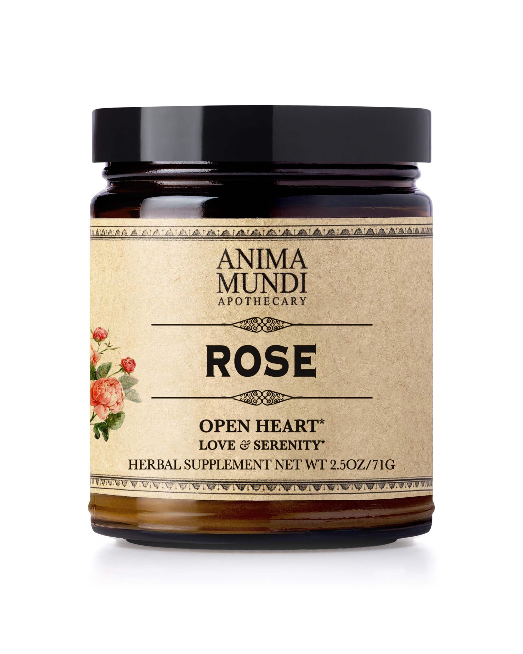 Anima Mundi Apothecary Love + Serenity Rose Petal Powder - with Edible Dried Rose Petals & Buds - for Heart Chakra - Fluffy, Aromatic Blend for Teas