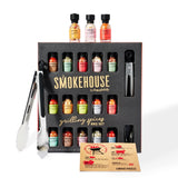 Smokehouse by Thoughtfully, Grilling Spices BBQ Set, Includes BBQ Tongs, Magnet and 15 Flavorful Seasoning and Rubs - Great Gift for Holiday, Men