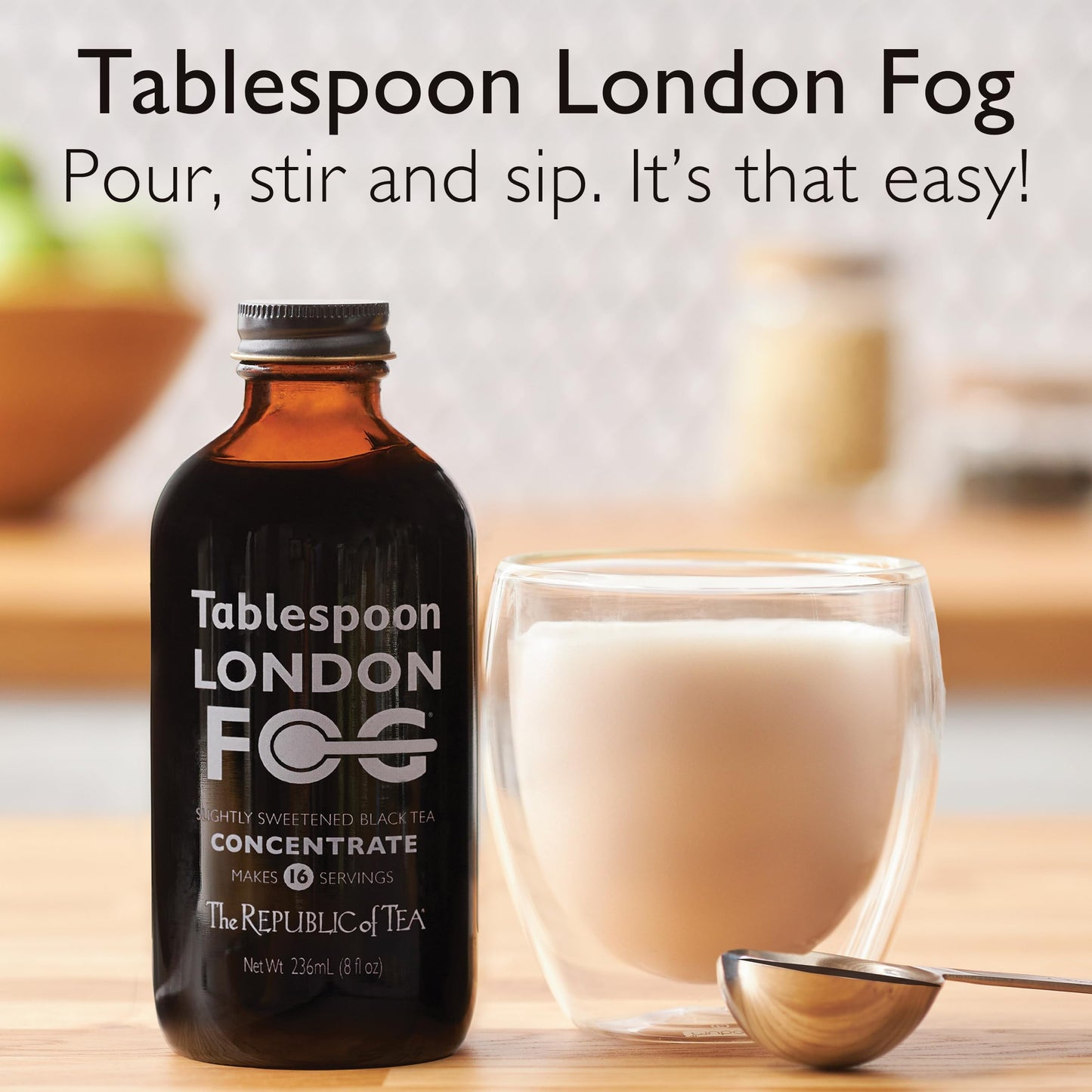 The Republic of Tea - Tablespoon London Fog, Black Tea Concentrate, 8 fl oz -16 Servings