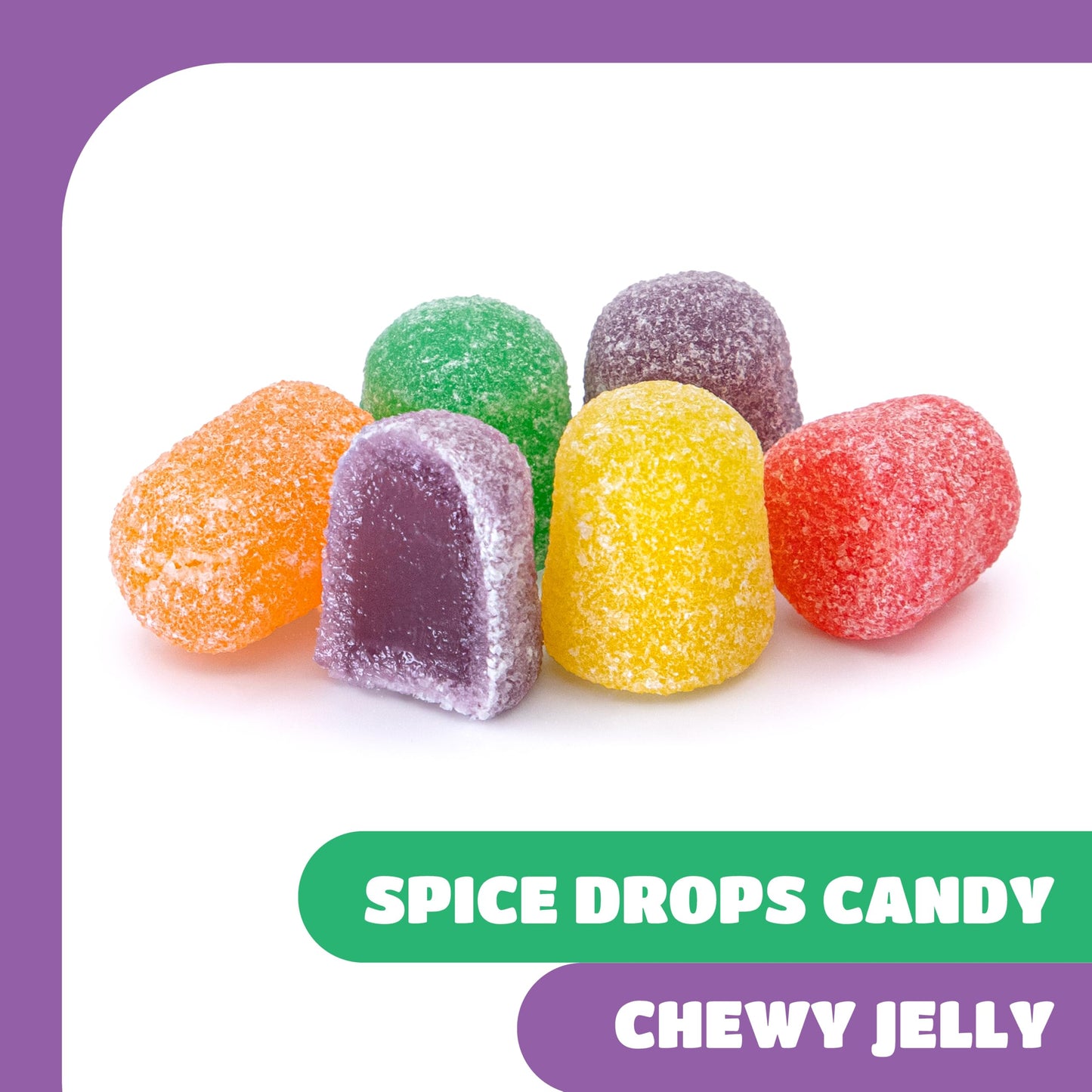 Spice Drops Candy - 2 Pound Bulk Pack - Jelly Drops - Gum Drops Candy for Buffets & Holidays - Chewy Spiced Treat - Anise, Clove, Cinnamon