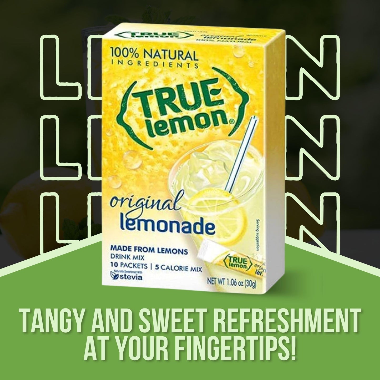 Lemonade Packets Bundle. Includes Two-10 Ct Boxes of Treu Lemon Lemonade Mix in a Good For My Home Box. Total of 20 Lemonade Powdered Drink Mix