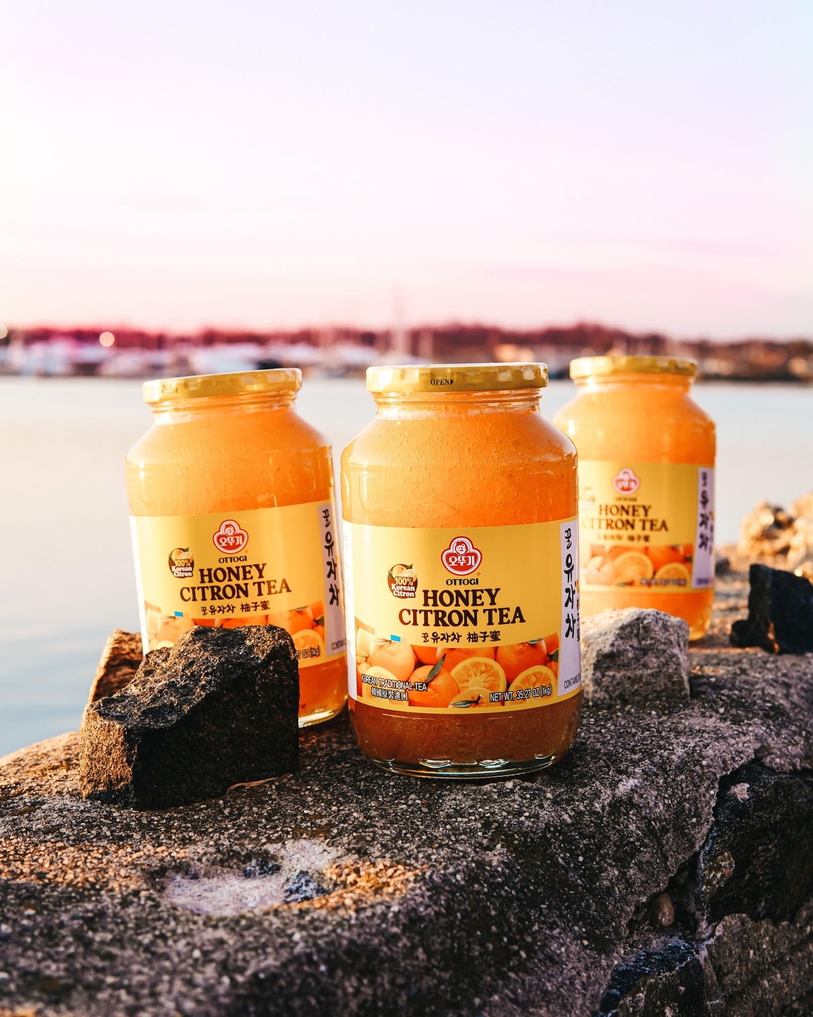 OTTOGI Honey Citron Tea 35oz, Delicious Natural Soothing Korean Tea, No Trans fat, Cholesterol Caffeine Free