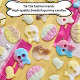 Bubs Swedish Candy Mix 8.5 OZ - Assorted Sour & Sweet Chewy Gummy & Foam Candies from Sweden - Big Skulls, Ovals, Pacifiers with Tropical, Strawberry