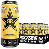 Rockstar Punched Energy Drink, Pineapple, 16 Fl Oz Cans (Pack of 12)