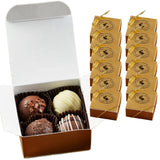 4pc Gold Chocolate Truffle Assortment (12 Boxes) - Perfect for Events, Weddings, Client & Employee Gifts