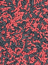 Red and Black Sprinkles for Cake, Cupcake, Cookie Decorations, Ice Cream and Donut Toppings Edible Decorating Baking Supplies - 4 oz package mix
