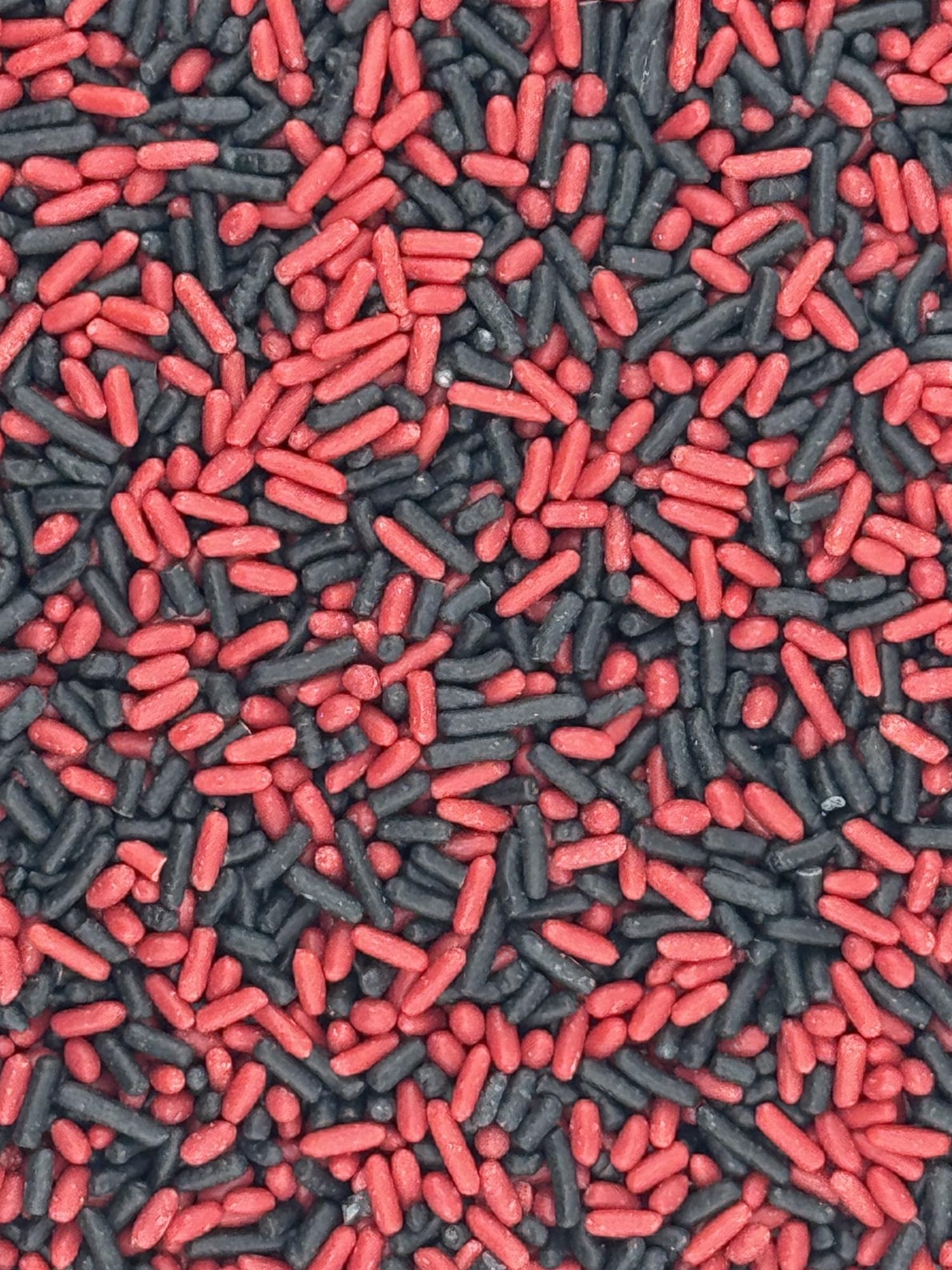 Red and Black Sprinkles for Cake, Cupcake, Cookie Decorations, Ice Cream and Donut Toppings Edible Decorating Baking Supplies - 4 oz package mix
