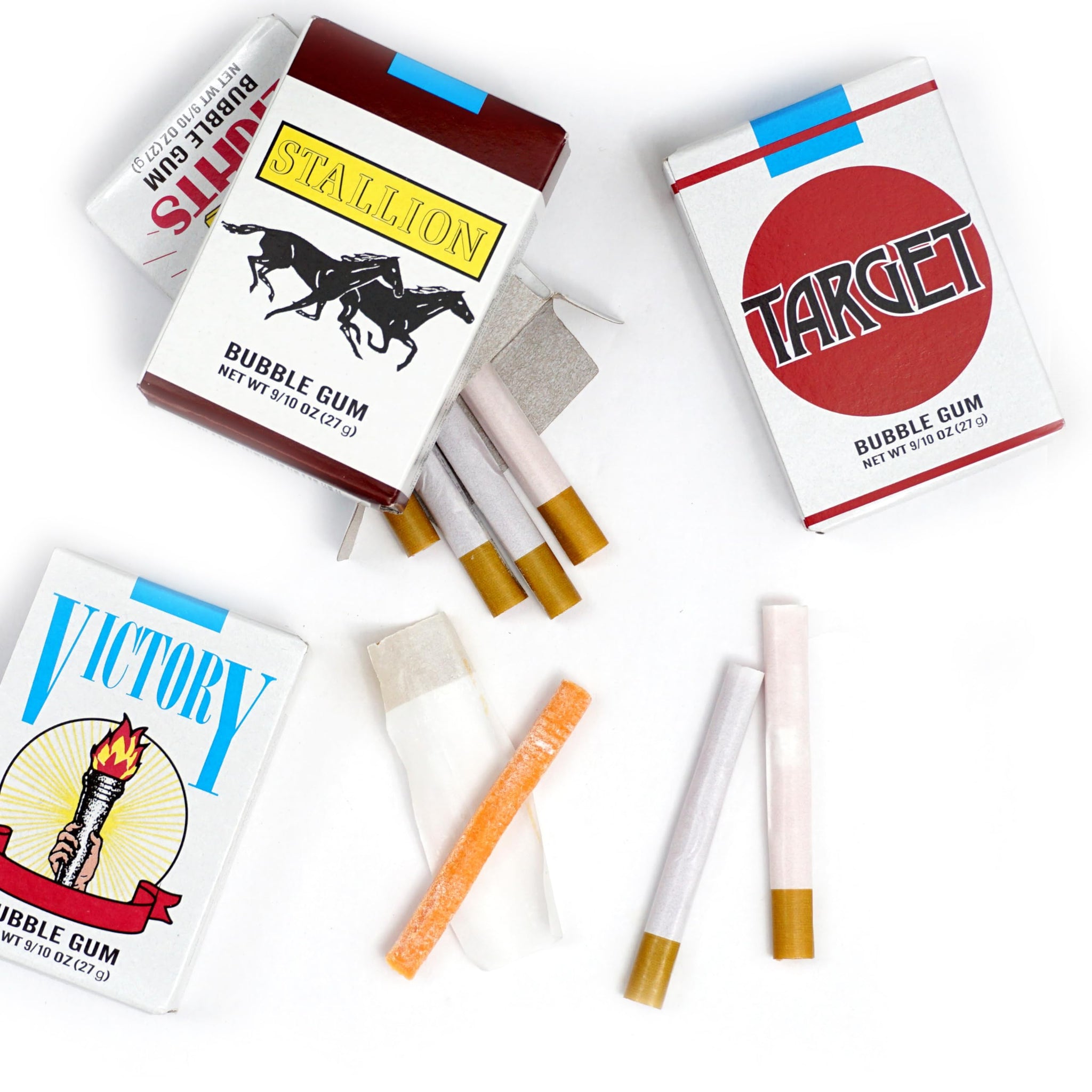 Bubble Gum Cigarettes (4 Pack), Gum Cigarettes, Candy Cigarettes, The Hampton Popcorn & Candy Company