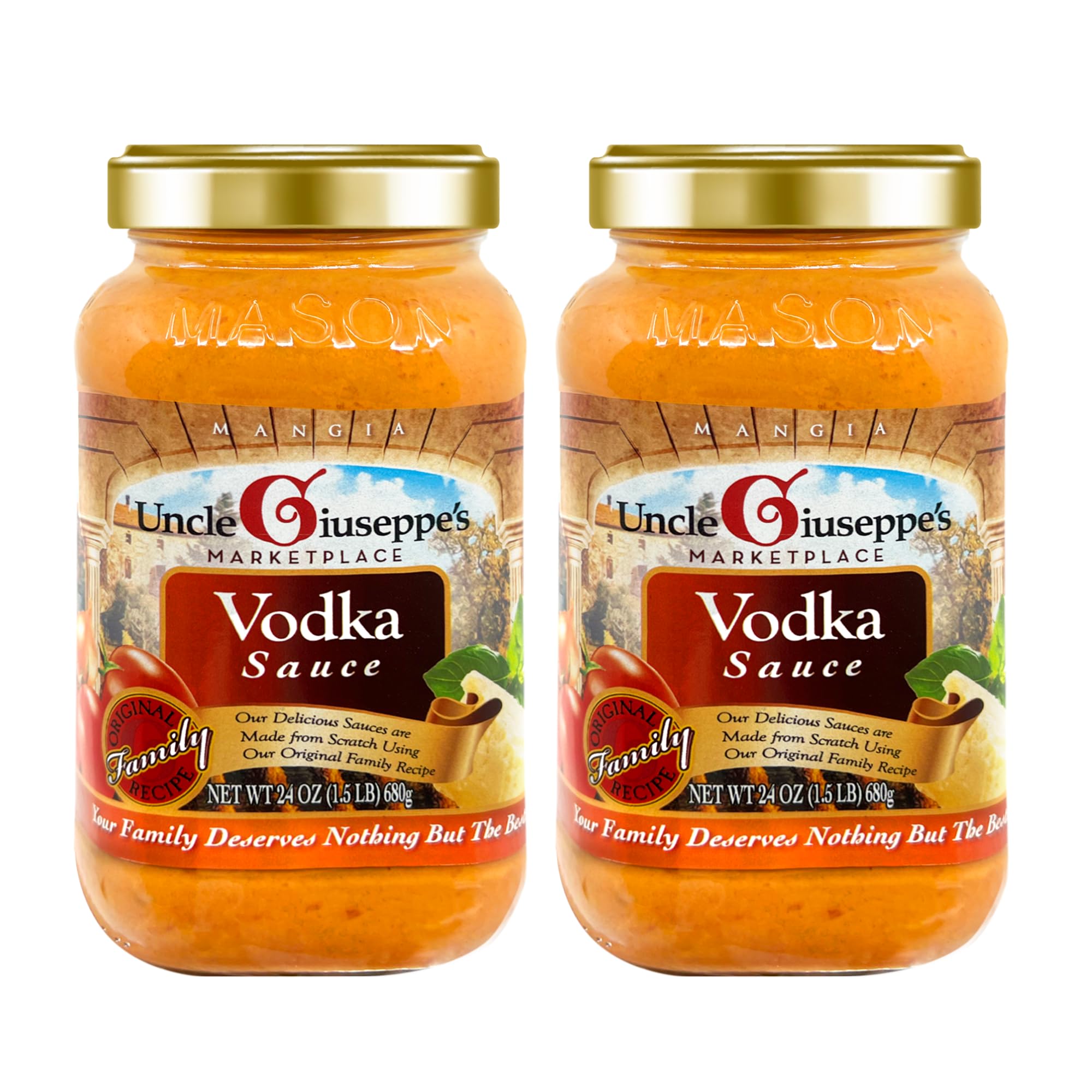 Uncle Giuseppe’s Vodka Sauce, 24 oz | Creamy Tomato Pasta Sauce with Italian Cheese & Vodka | Authentic Homemade Flavor | All-Natural, No