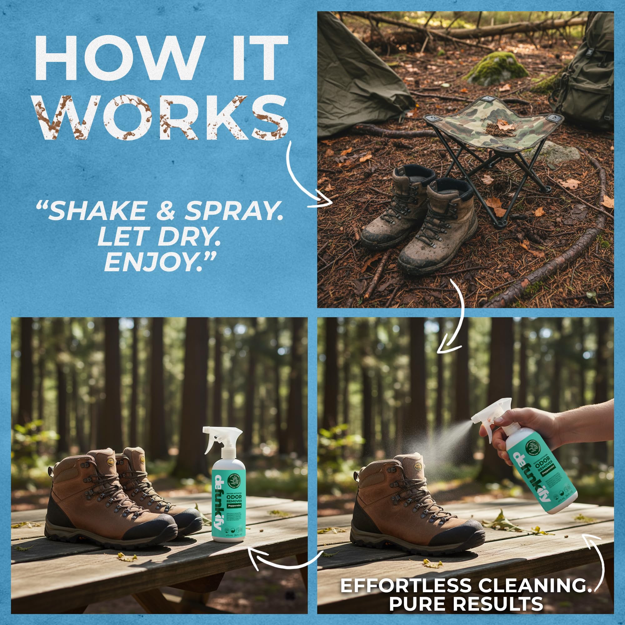 Fabric Freshener Spray, 32oz. 'Peppermint' Odor Remover Spray. Shoe Deodorizer, Carpet Deodorizer, Odor Eliminator for Strong Odors Cleaning Supplies
