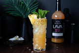 LAVA Premium Tropical Mai Tai Mix made with real passion fruit, pineapple, lemon and lime, no artificial sweeteners, 1-Liter (33.8oz) Glass Bottle
