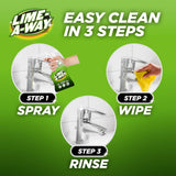 Lime-A-Way Hard Water Stain Remover Spray, Removes Lime, Calcium & Rust in Seconds, Bathroom Cleaner, 22 fl oz