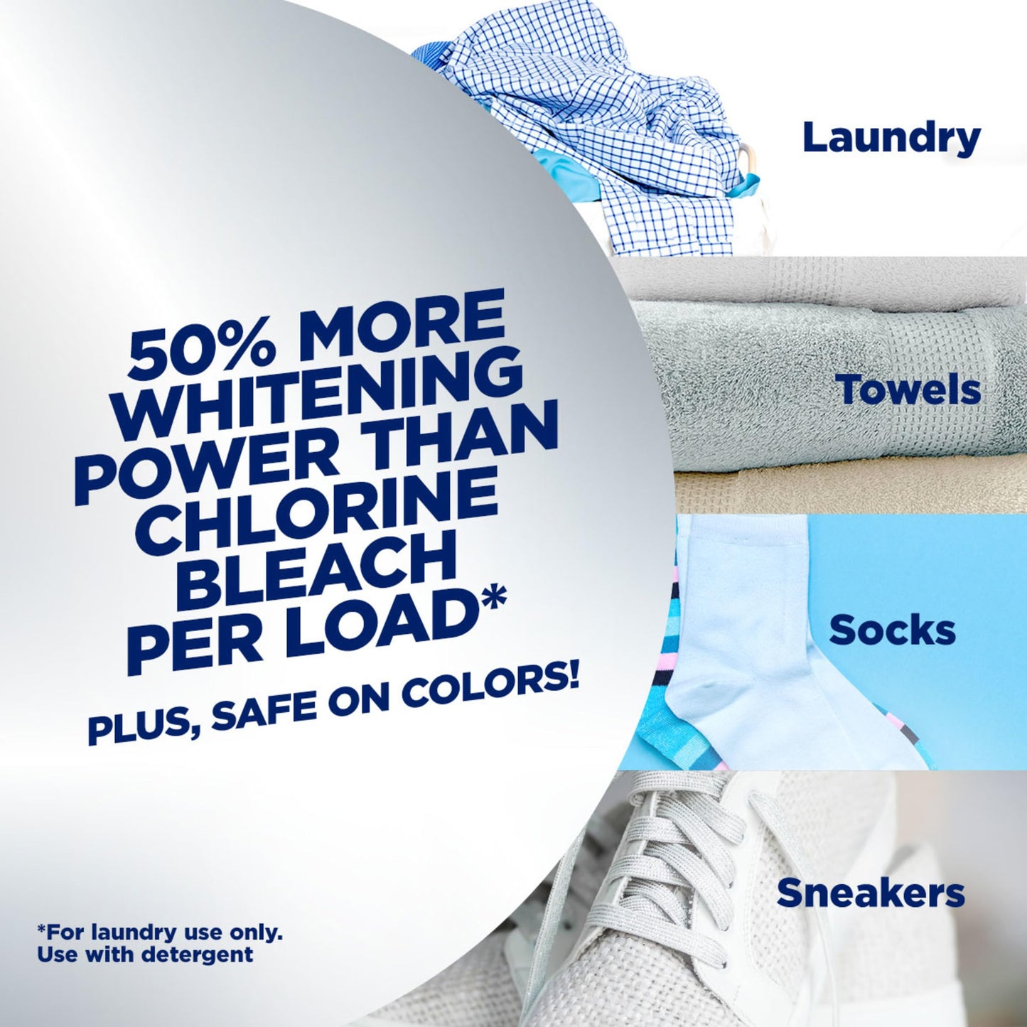 OxiClean Triple Action White Revive Laundry Whitener and Stain Remover Powder, Use with Detergent, Whitens and Brightens Clothes, Removes Tough