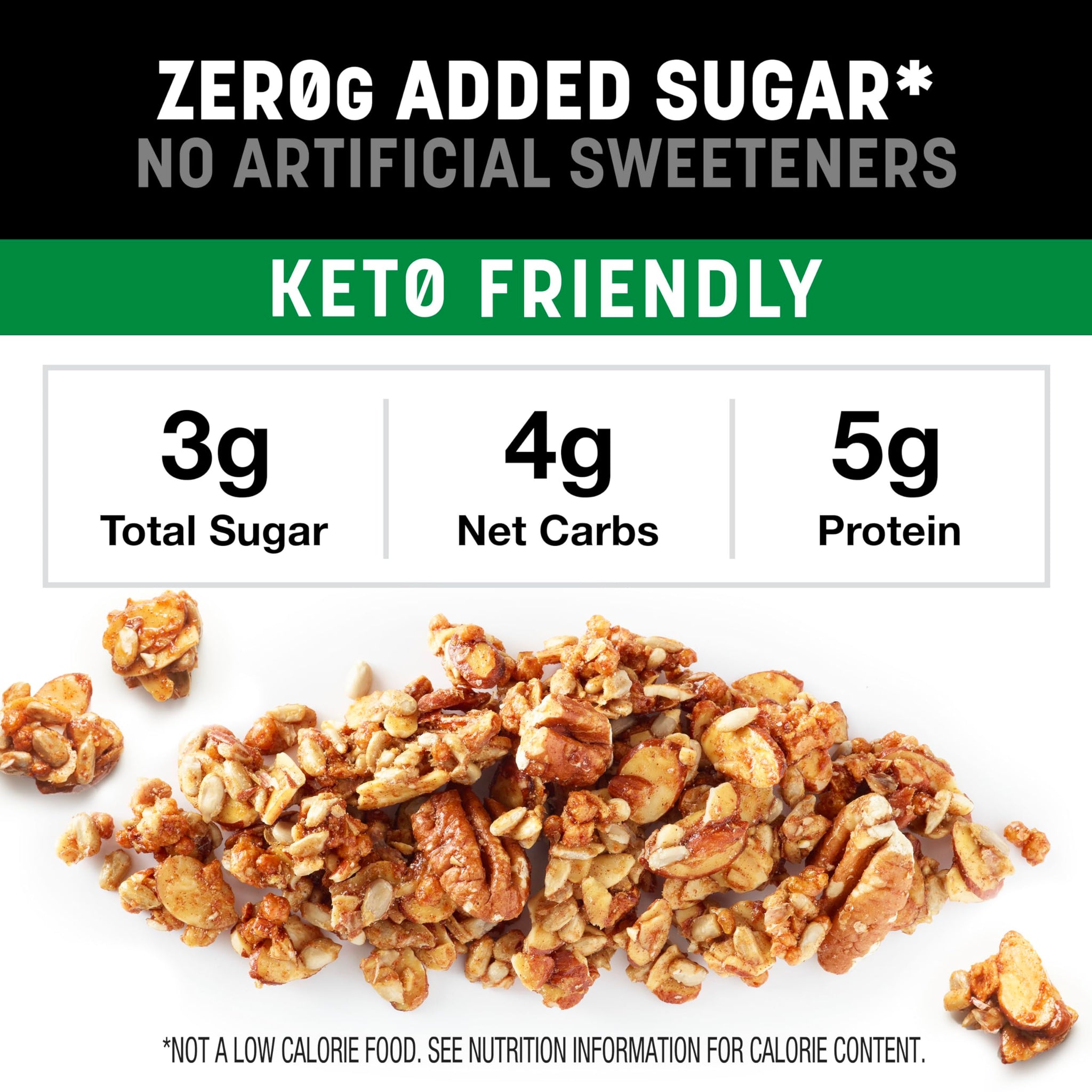 KIND Zero Added Sugar Granola, Apple Cinnamon Nut, Gluten Free, Low Sugar, Keto Snacks, 5g Protein, 8oz, 5 Count