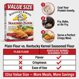 Kentucky Kernel Flour Seasoned 22 oz (Pack of 6) - Groceries Spices Seasoning - Butter Steak Fries Pork Chops Ribs - Under 5 Dollar Items with Food