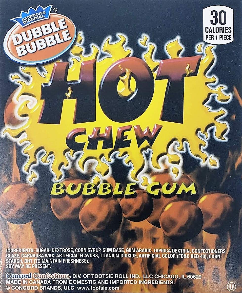 Candy Retailer Hot Chew Cinnamon Bubble Gum Gumballs 1 Lb